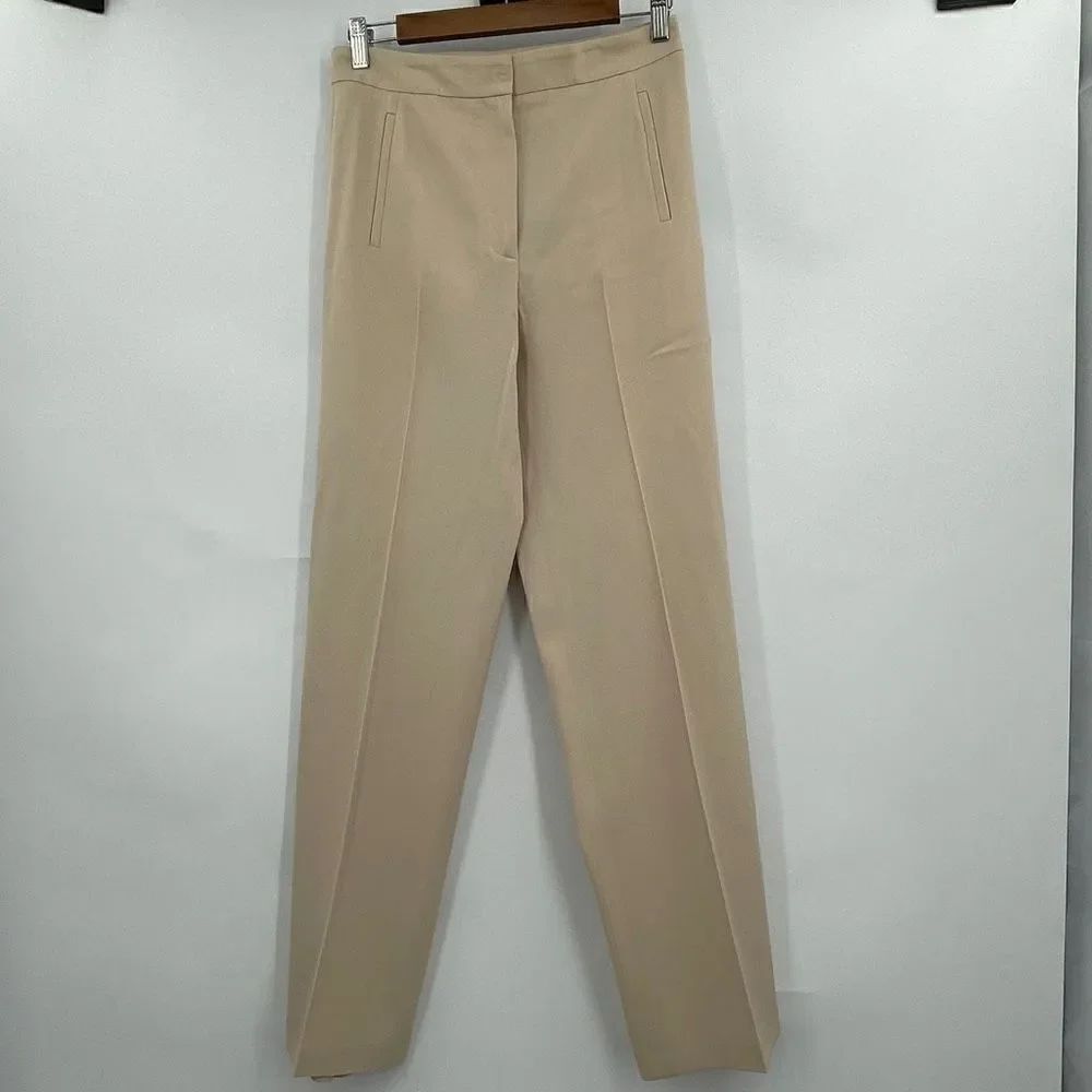 TSE Women's Zip Fly Wool Blend Casual Pants Cream Size 6